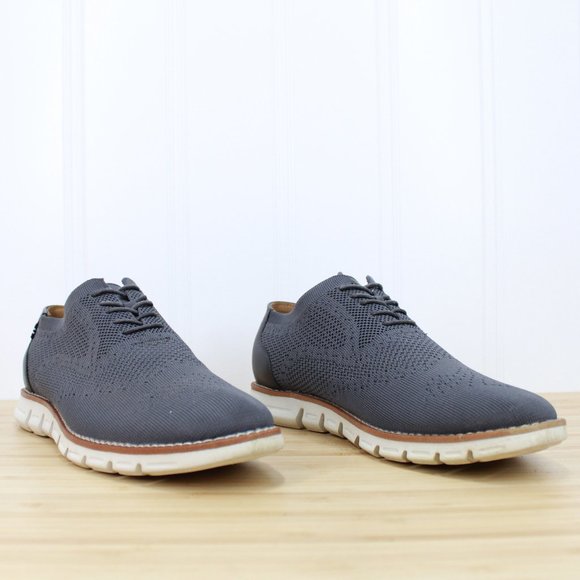 NAUTICA Men's Wrenwood Canvas Leather Navy Knit Fashion Casual Shoes Size US 10 - Picture 3 of 9